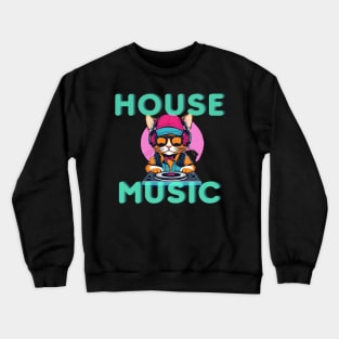 DJ Cat House Music Crewneck Sweatshirt